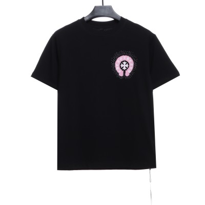 Chrome Hearts Colored Rhinestone Washed Short Sleeve Black 01