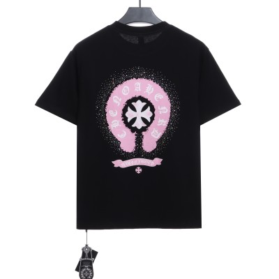 Chrome Hearts Colored Rhinestone Washed Short Sleeve Black 02