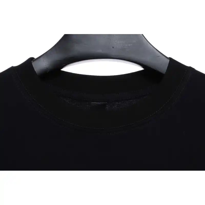 Chrome Hearts Colored Rhinestone Washed Short Sleeve Black