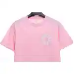 Chrome Hearts Colored Rhinestone Washed Short Sleeve Pink