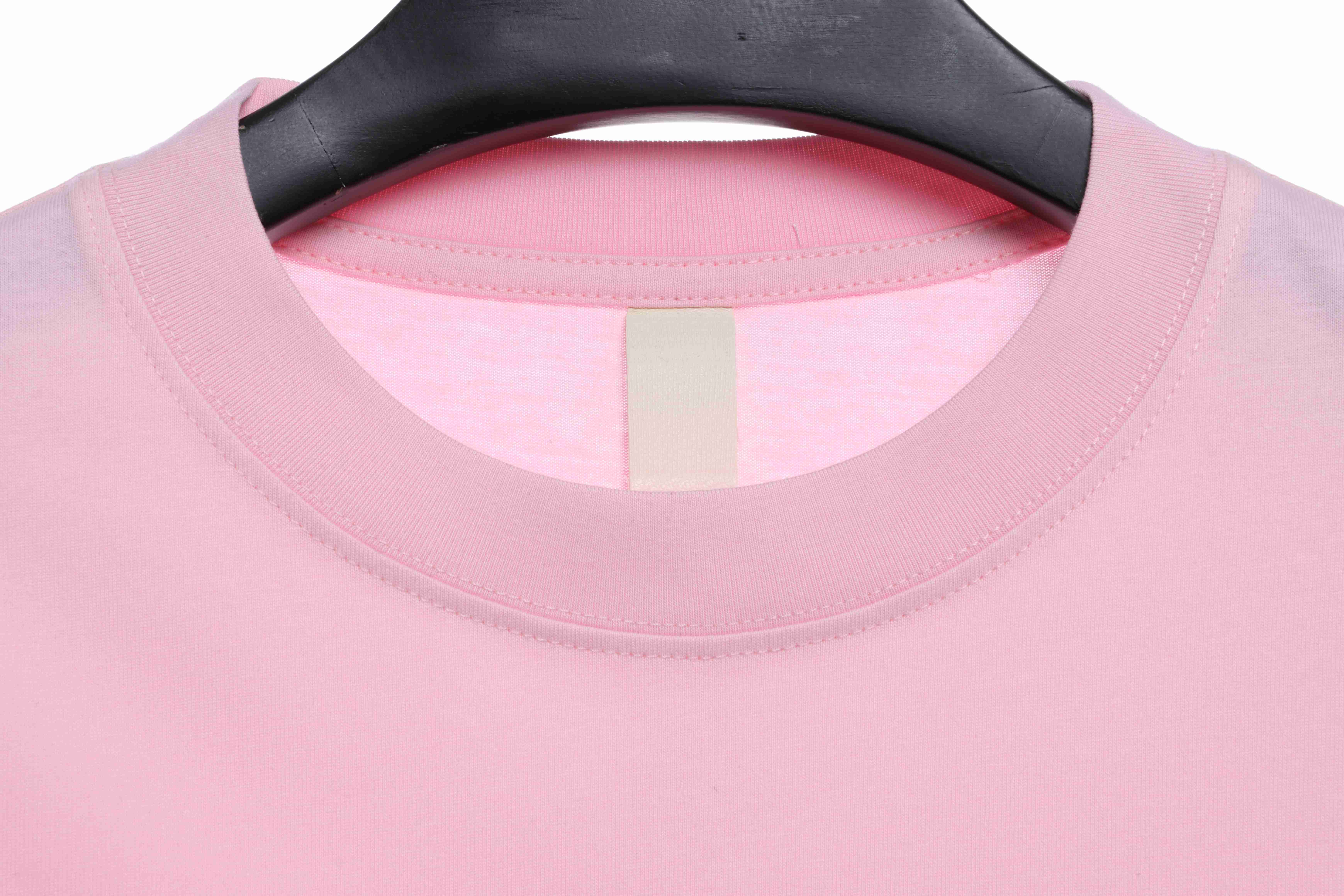 Chrome Hearts Colored Rhinestone Washed Short Sleeve Pink