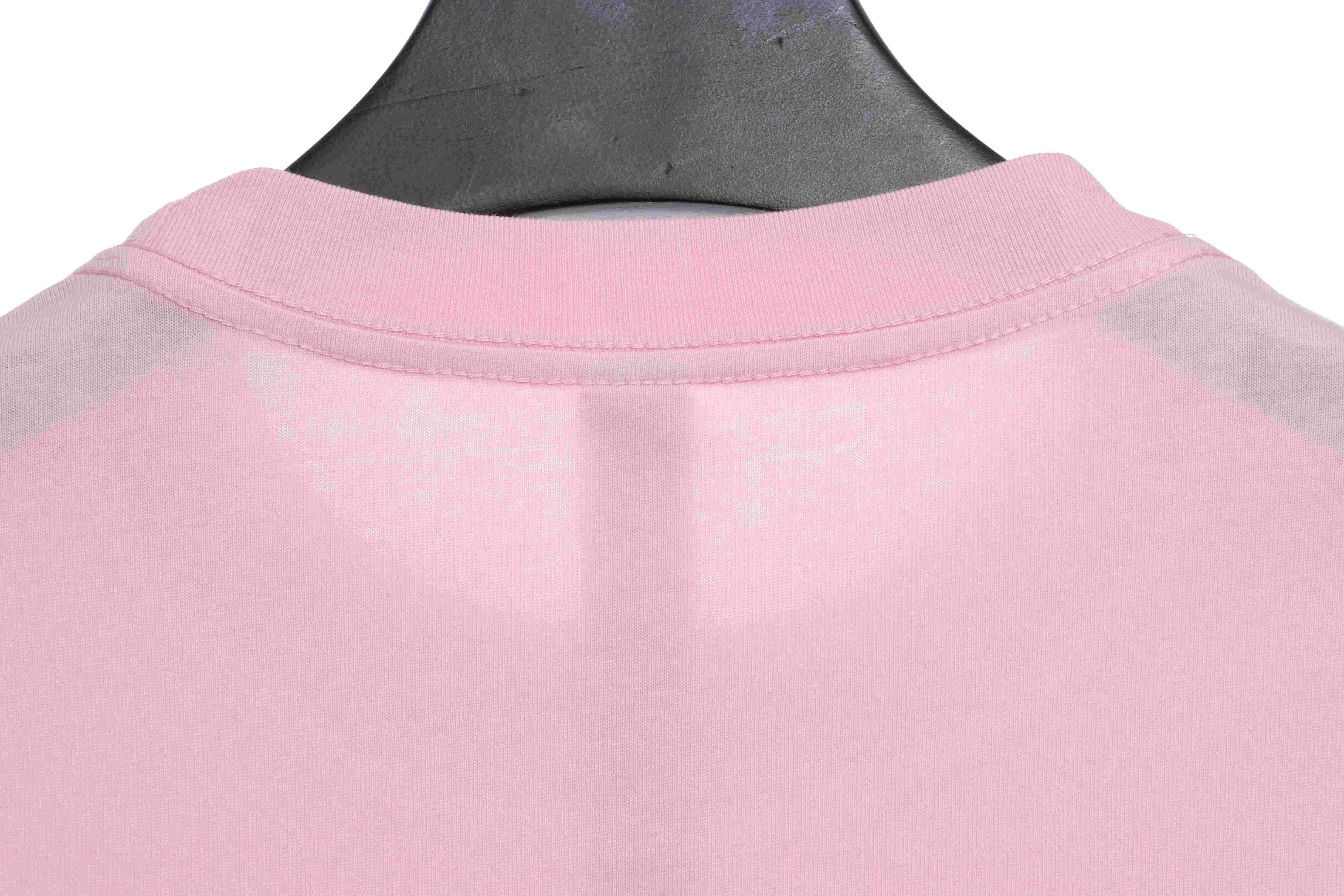 Chrome Hearts Colored Rhinestone Washed Short Sleeve Pink