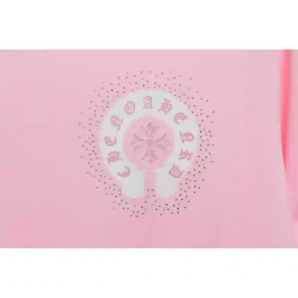 Chrome Hearts Colored Rhinestone Washed Short Sleeve Pink