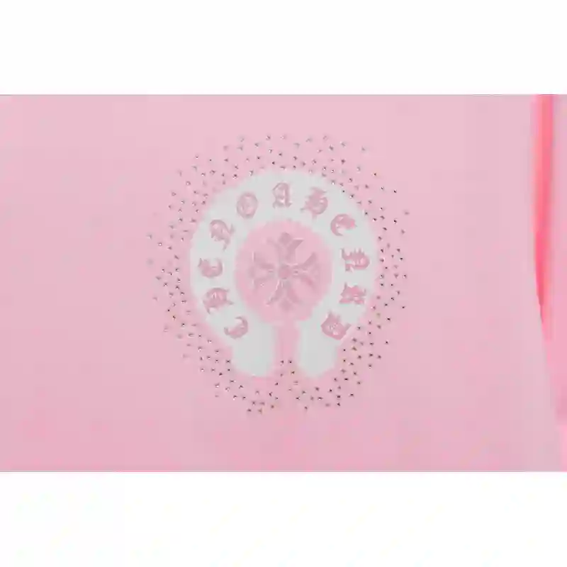 Chrome Hearts Colored Rhinestone Washed Short Sleeve Pink