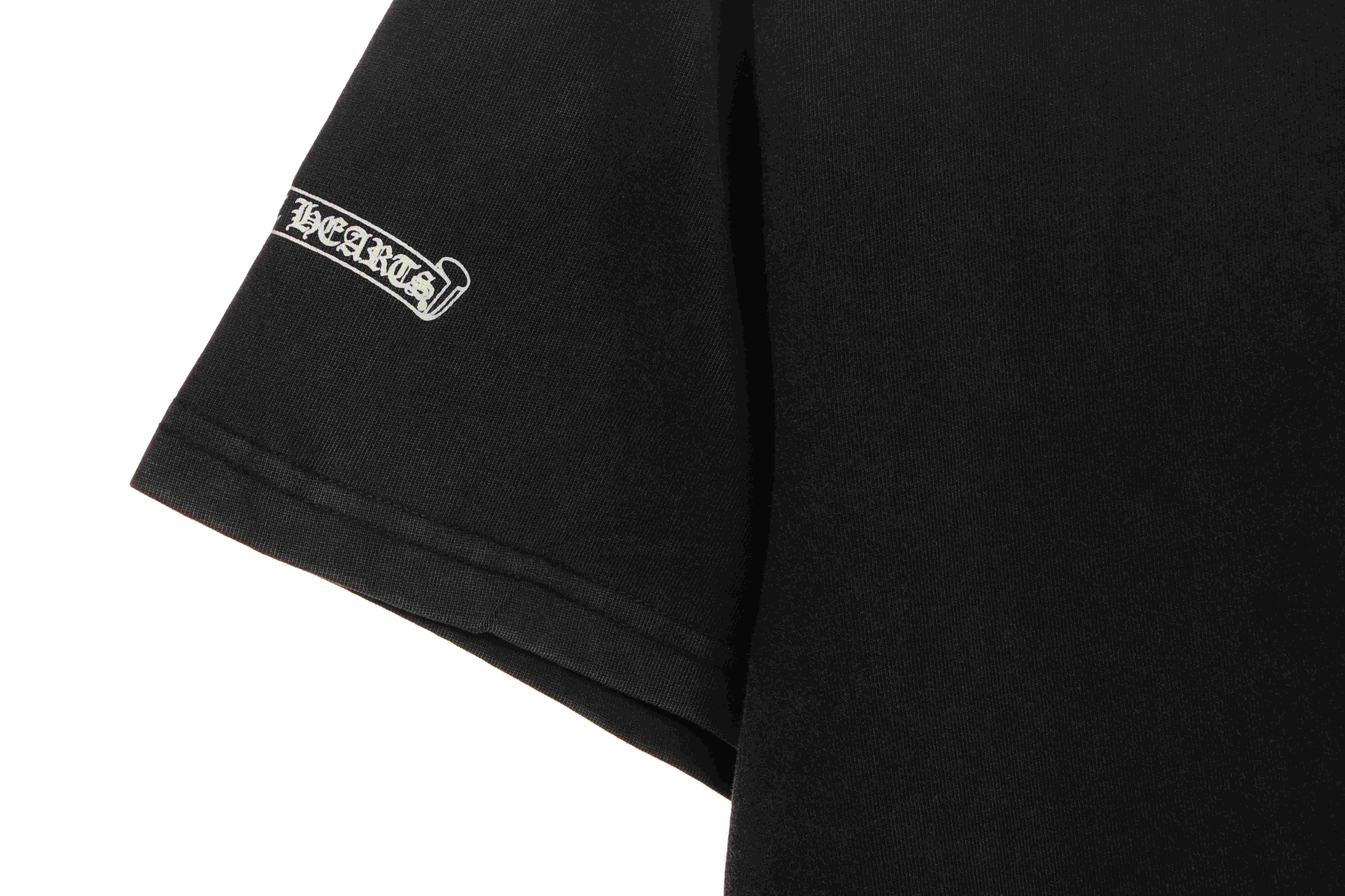 Chrome Hearts Colorful Cross Rhinestone Short Sleeve Black