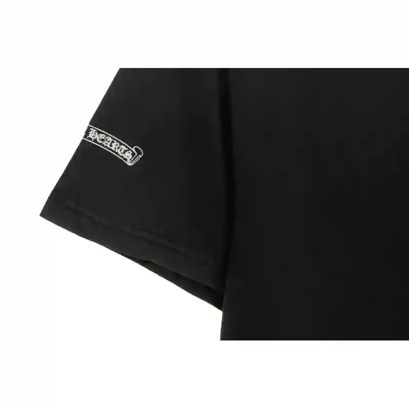 Chrome Hearts Colorful Cross Rhinestone Short Sleeve Black