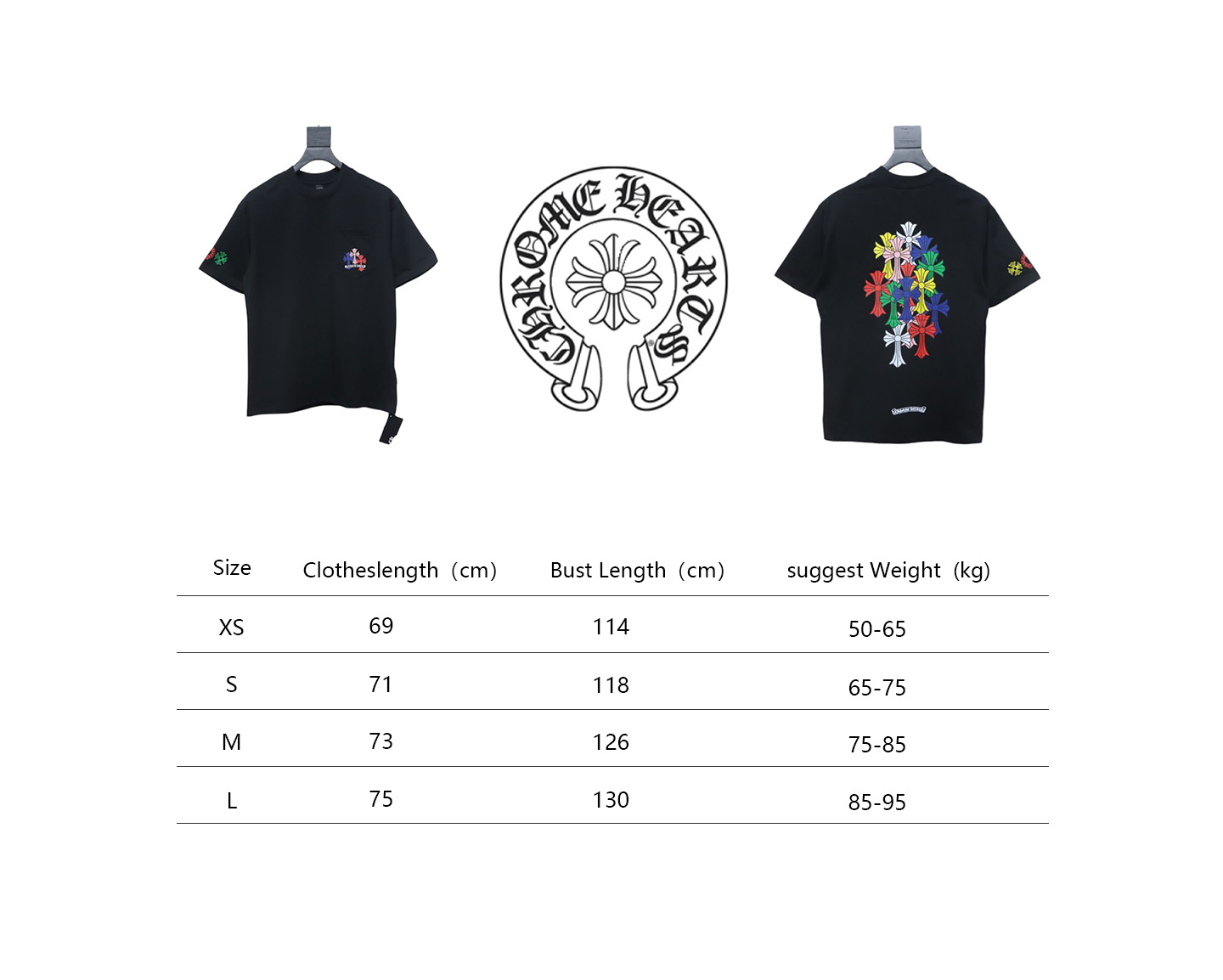 Chrome Hearts Colorful Cross Short Sleeve Black