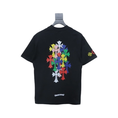 Chrome Hearts Colorful Cross Short Sleeve Black 02