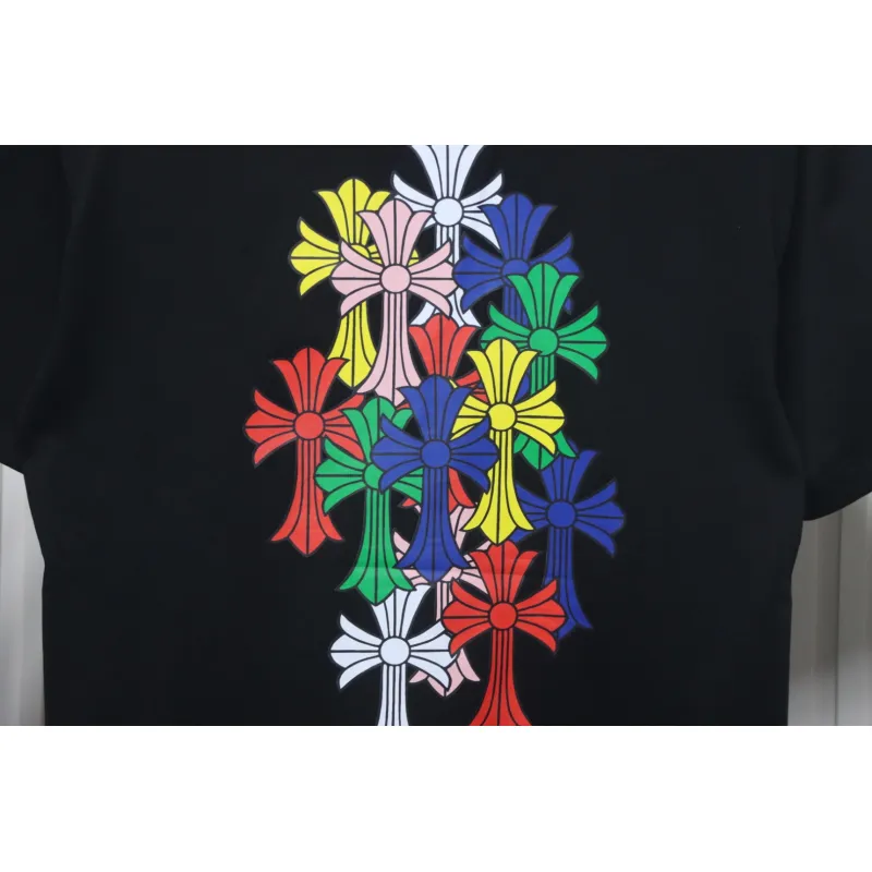 Chrome Hearts Colorful Cross Short Sleeve Black