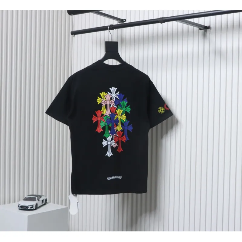 Chrome Hearts Colorful Cross Short Sleeve Black