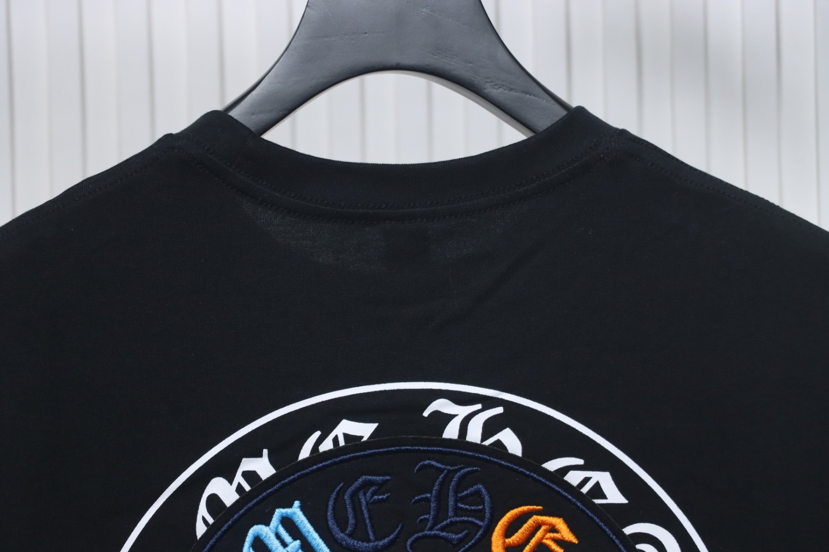 Chrome Hearts Colorful Horseshoe Embroidered Short Sleeve Black