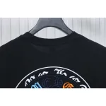 Chrome Hearts Colorful Horseshoe Embroidered Short Sleeve Black