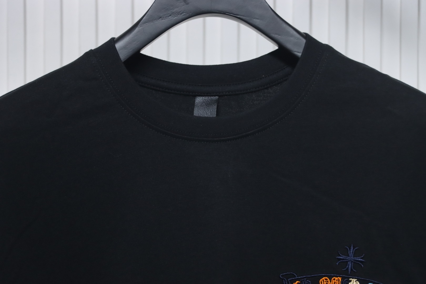 Chrome Hearts Colorful Horseshoe Embroidered Short Sleeve Black