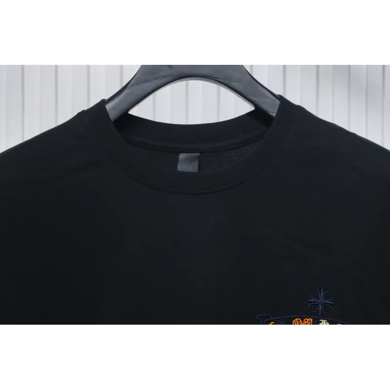 Chrome Hearts Colorful Horseshoe Embroidered Short Sleeve Black