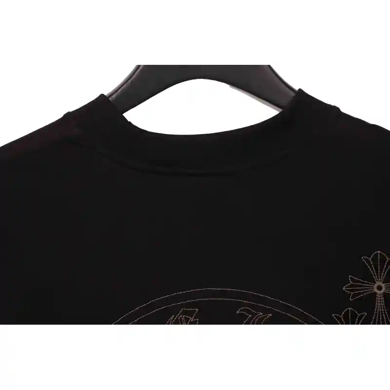 Chrome Hearts Cross Embroidered Horseshoe Patch Short Sleeve Black