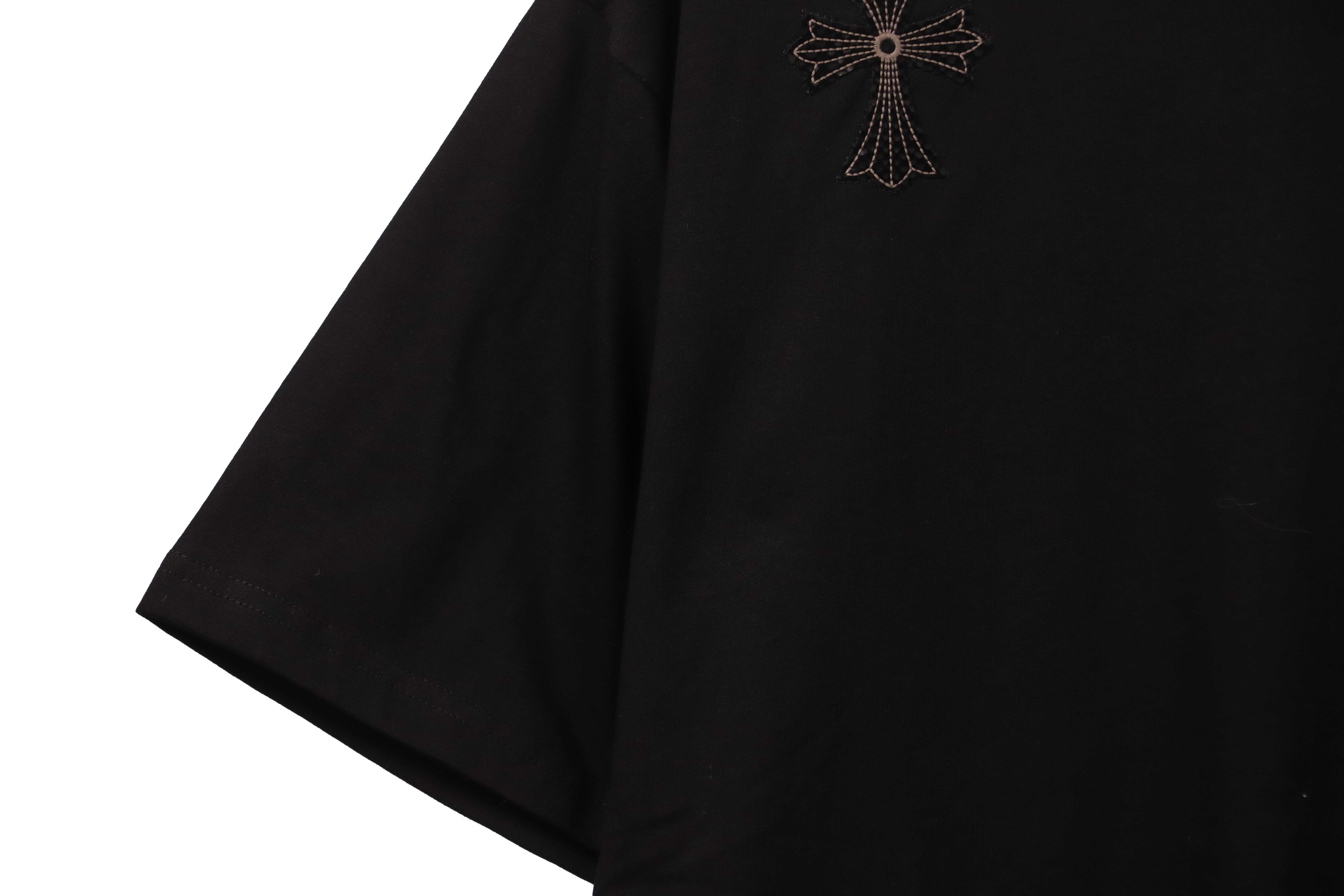 Chrome Hearts Cross Embroidered Horseshoe Patch Short Sleeve Black