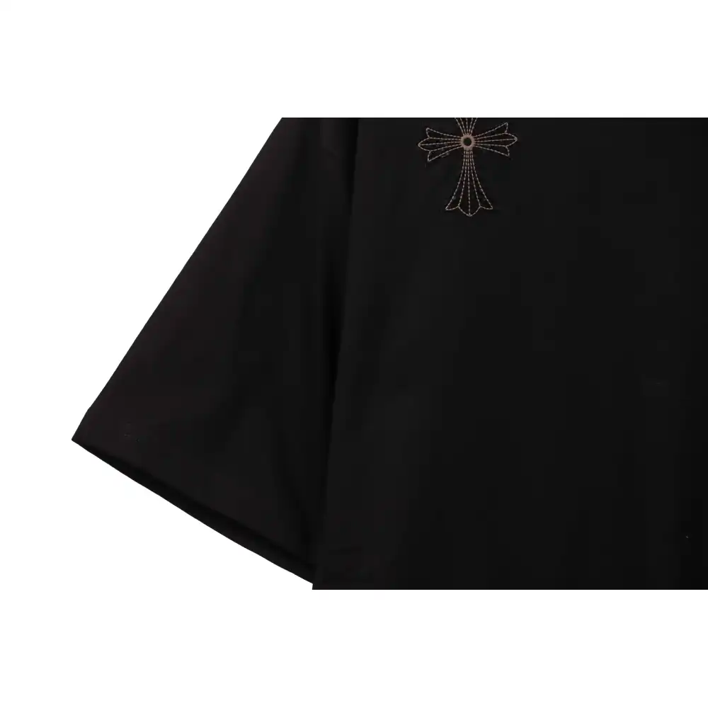 Chrome Hearts Cross Embroidered Horseshoe Patch Short Sleeve Black