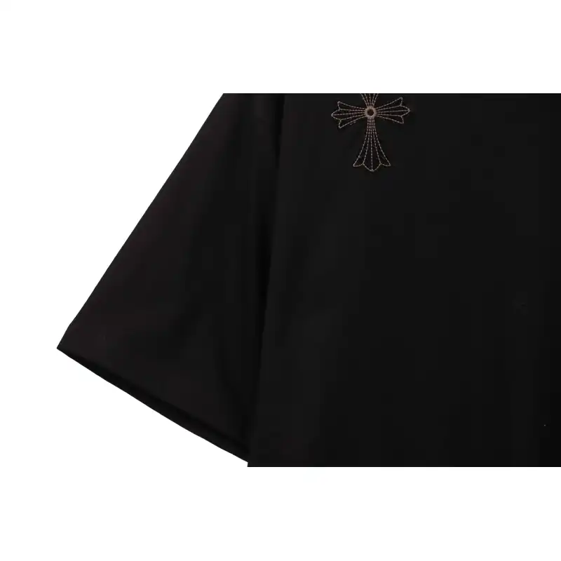 Chrome Hearts Cross Embroidered Horseshoe Patch Short Sleeve Black