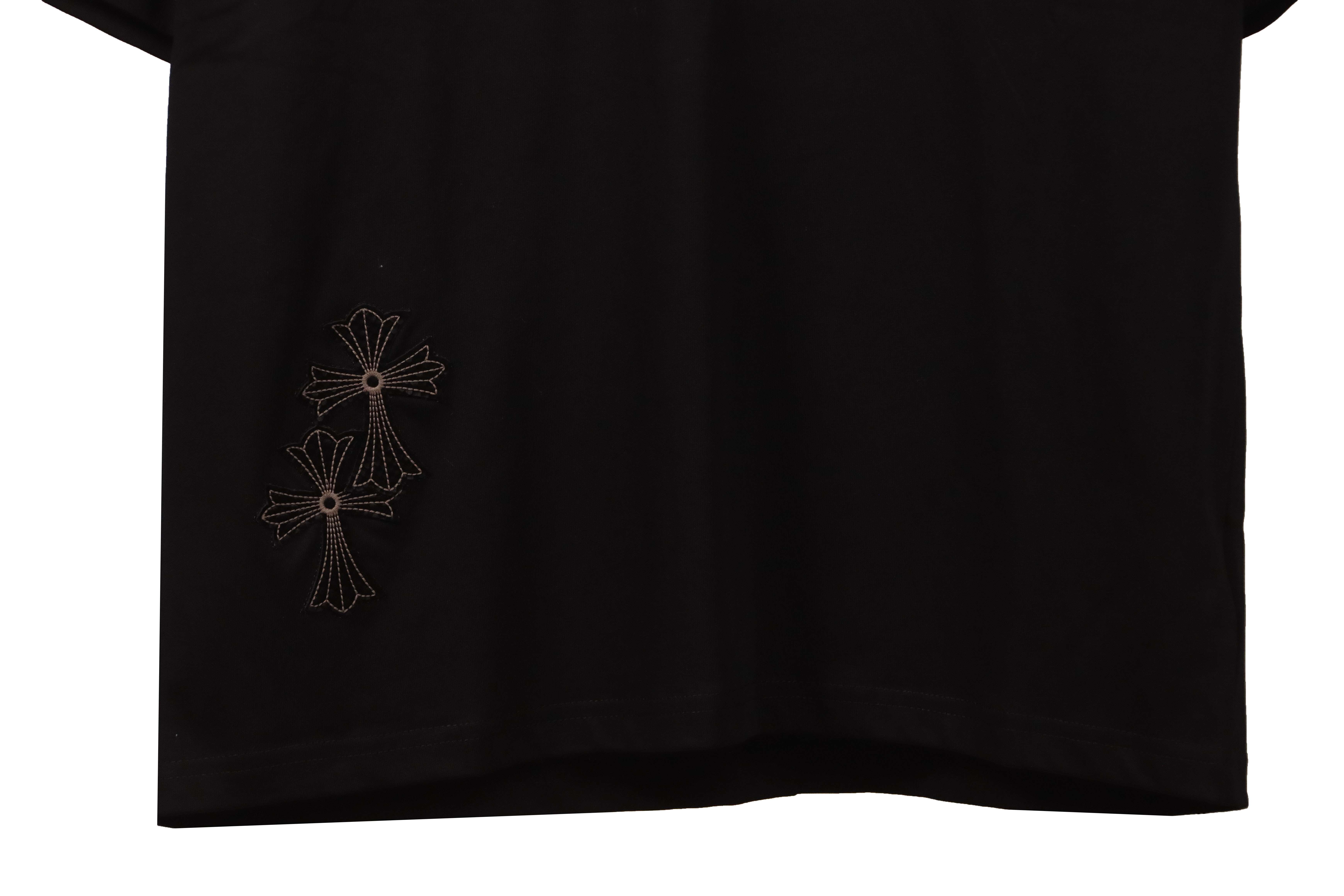 Chrome Hearts Cross Embroidered Horseshoe Patch Short Sleeve Black