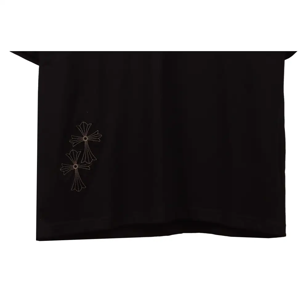 Chrome Hearts Cross Embroidered Horseshoe Patch Short Sleeve Black