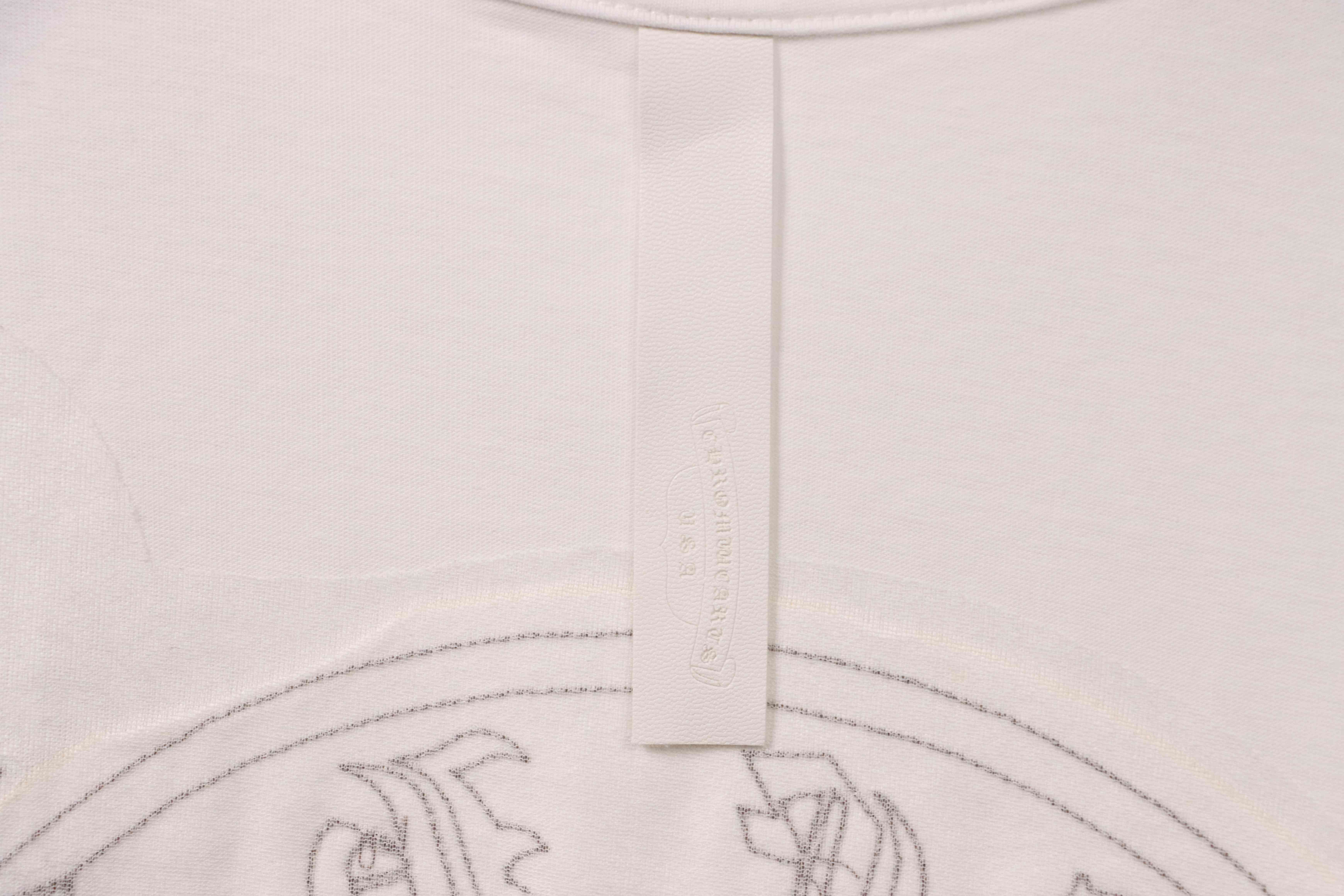 Chrome Hearts Cross Embroidered Horseshoe Patch Short Sleeve White