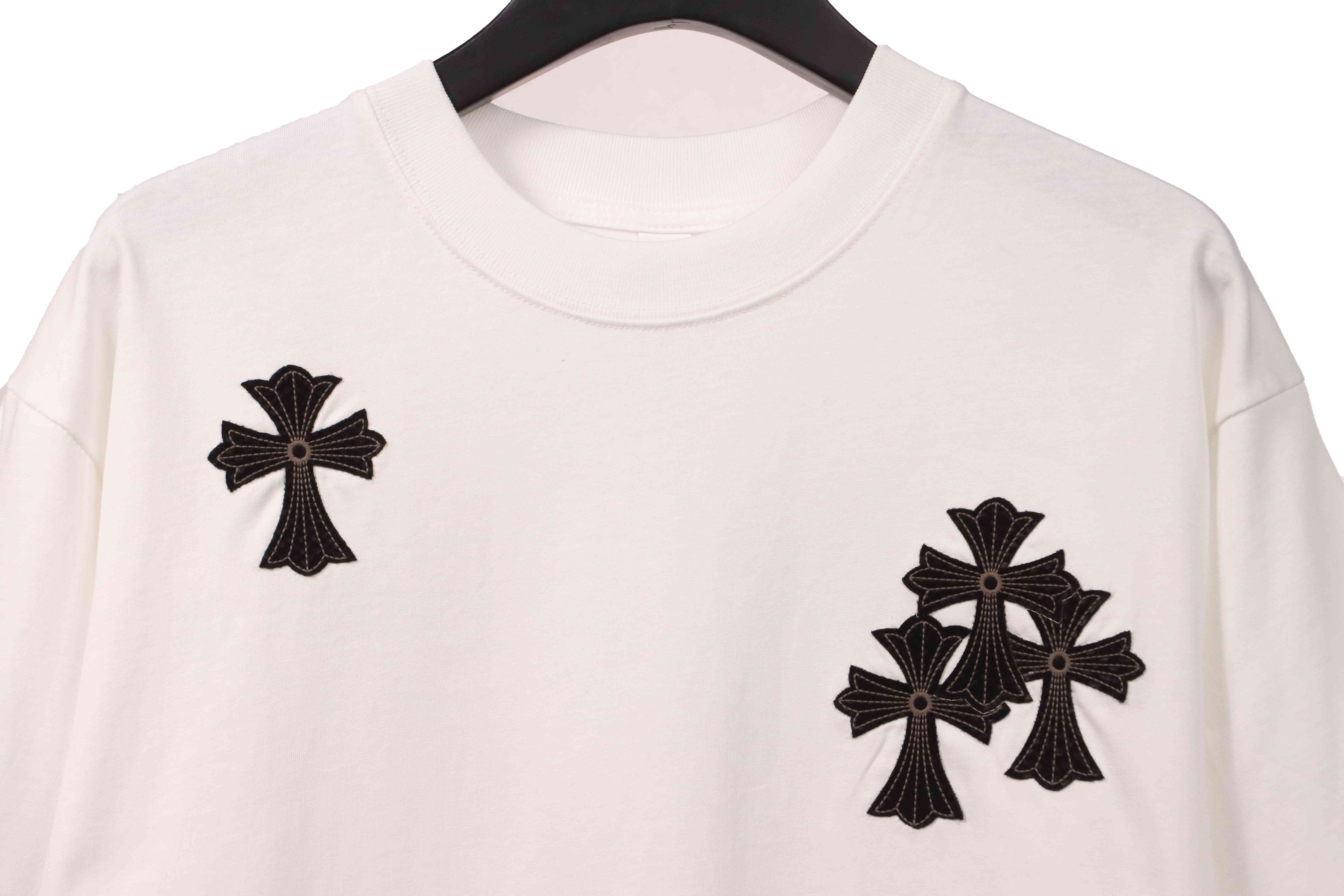 Chrome Hearts Cross Embroidered Horseshoe Patch Short Sleeve White