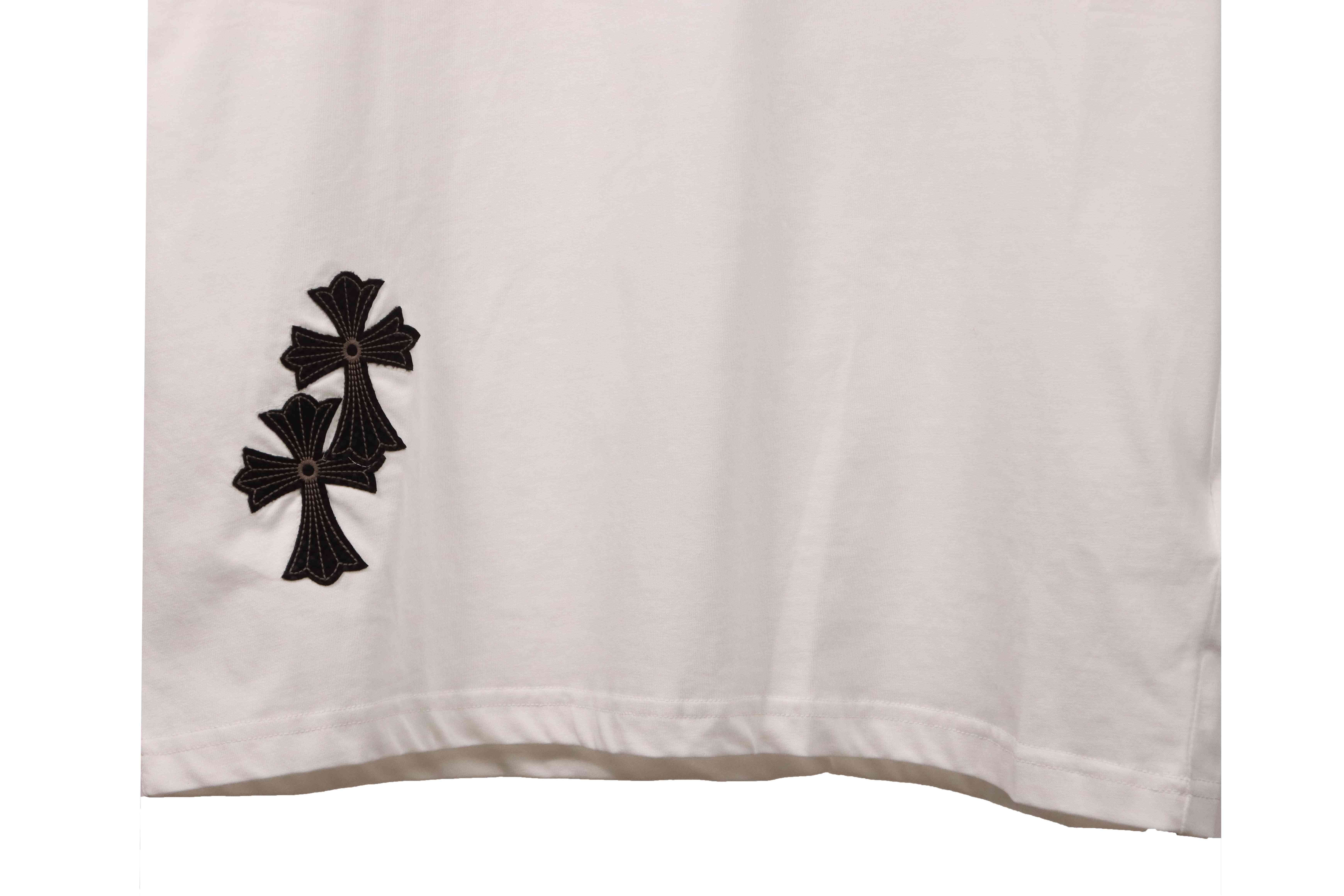 Chrome Hearts Cross Embroidered Horseshoe Patch Short Sleeve White