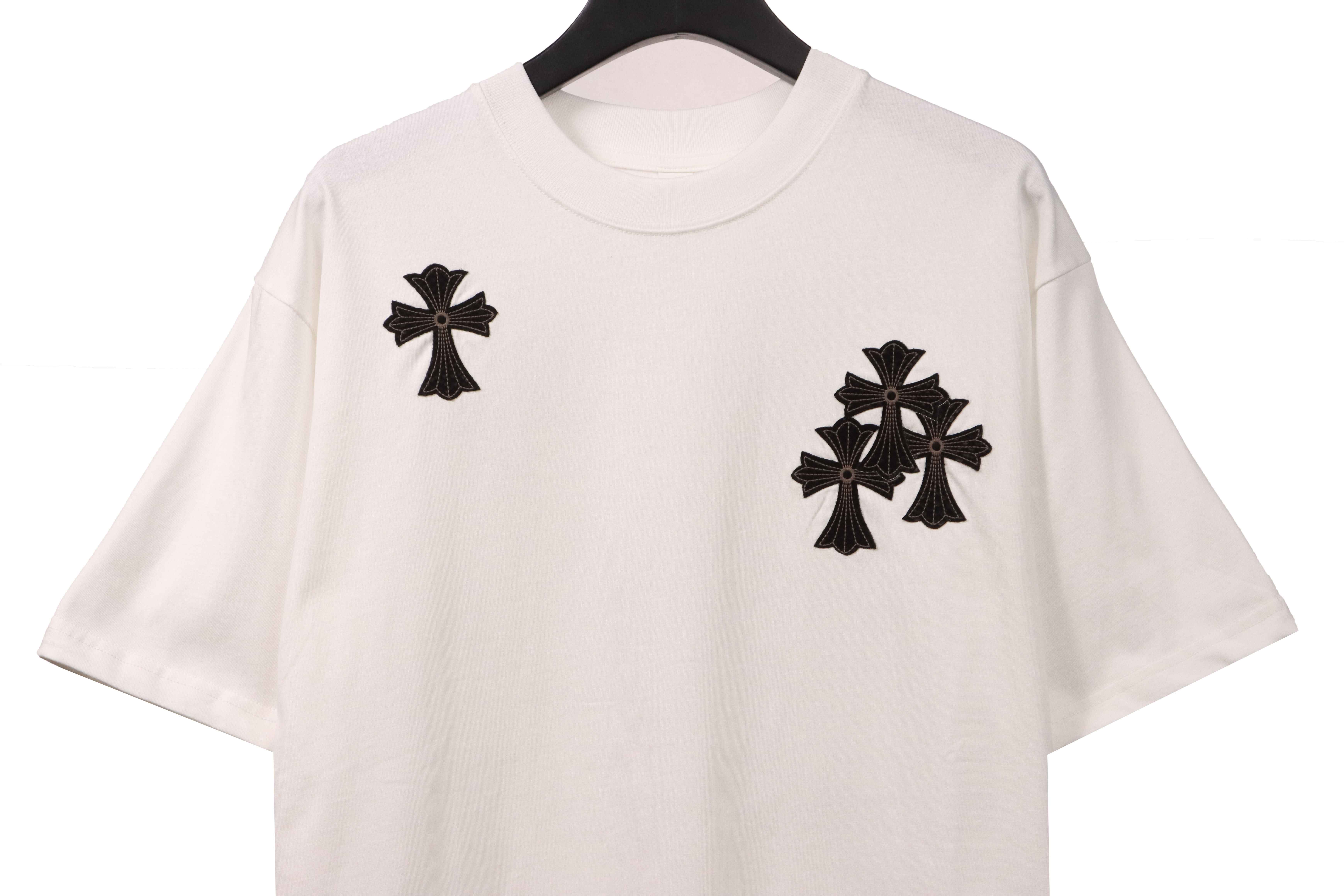 Chrome Hearts Cross Embroidered Horseshoe Patch Short Sleeve White