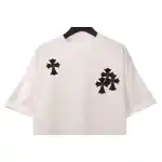 Chrome Hearts Cross Embroidered Horseshoe Patch Short Sleeve White