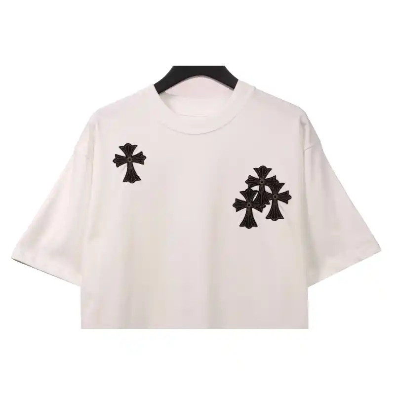 Chrome Hearts Cross Embroidered Horseshoe Patch Short Sleeve White