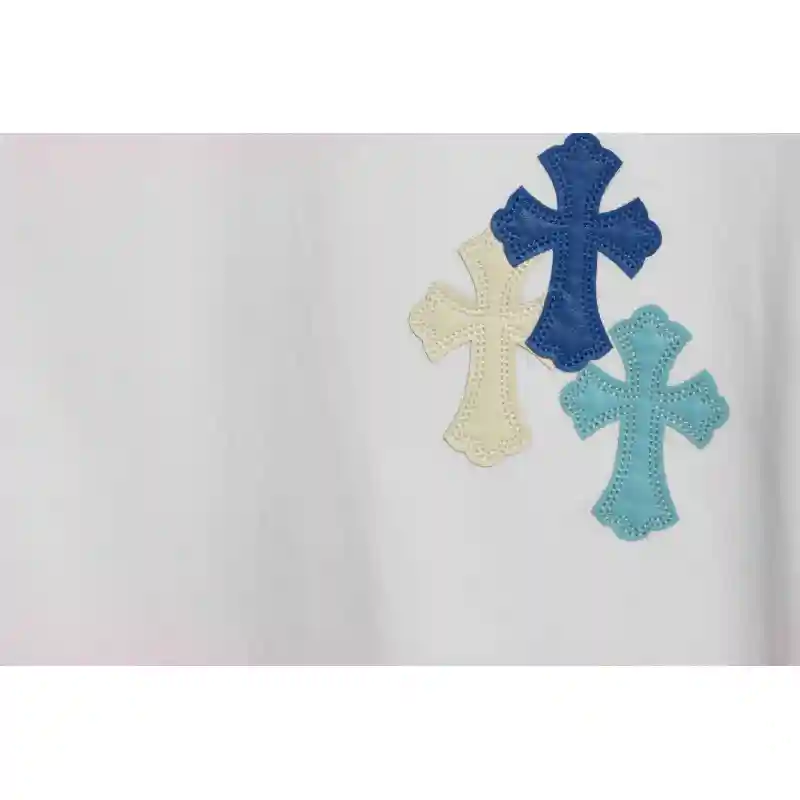 Chrome Hearts Cross Leather Silver Embroidered Sanskrit Short Sleeve White