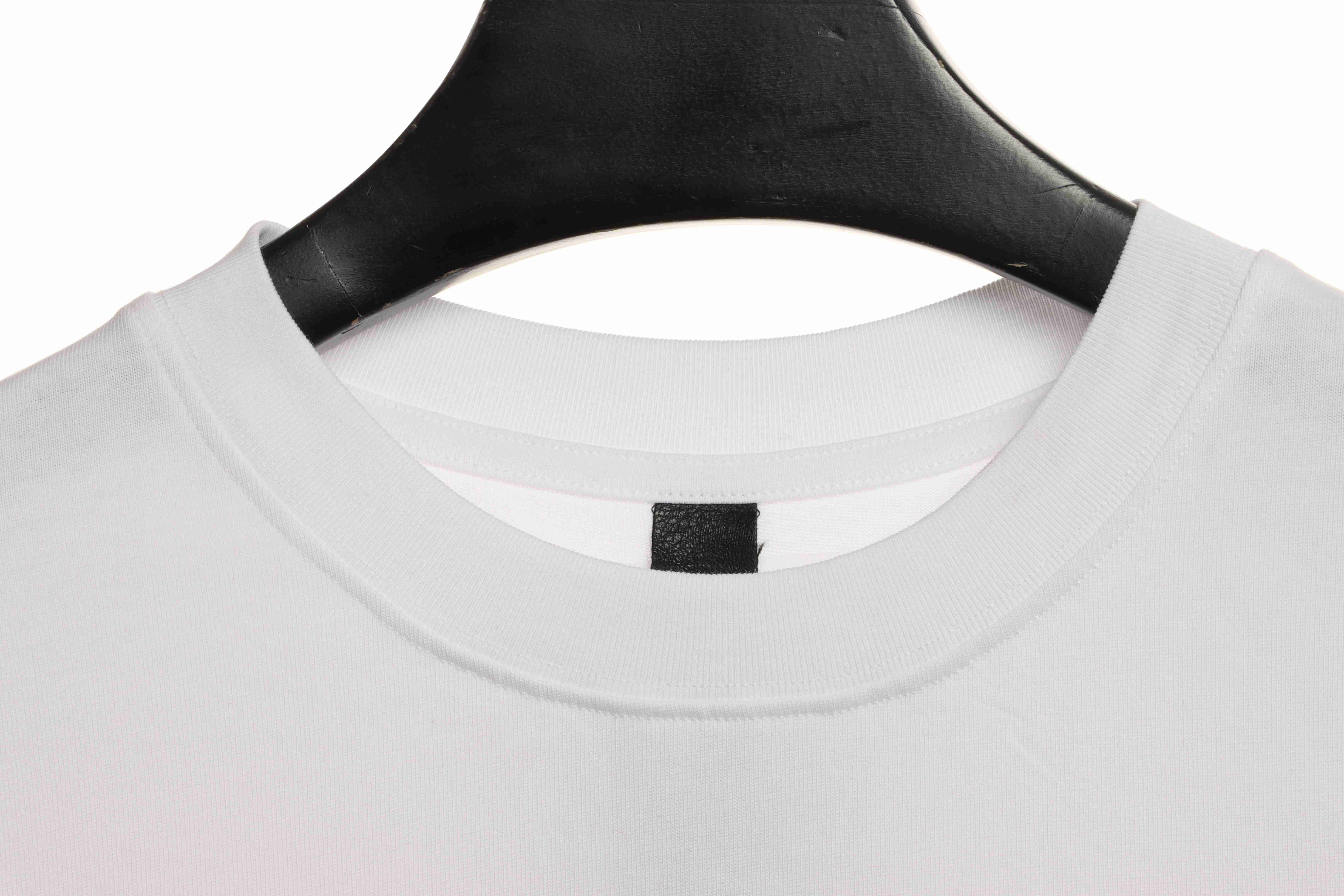 Chrome Hearts Cross Leather Silver Embroidered Sanskrit Short Sleeve White