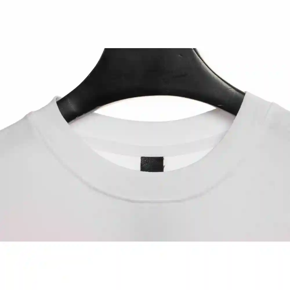 Chrome Hearts Cross Leather Silver Embroidered Sanskrit Short Sleeve White