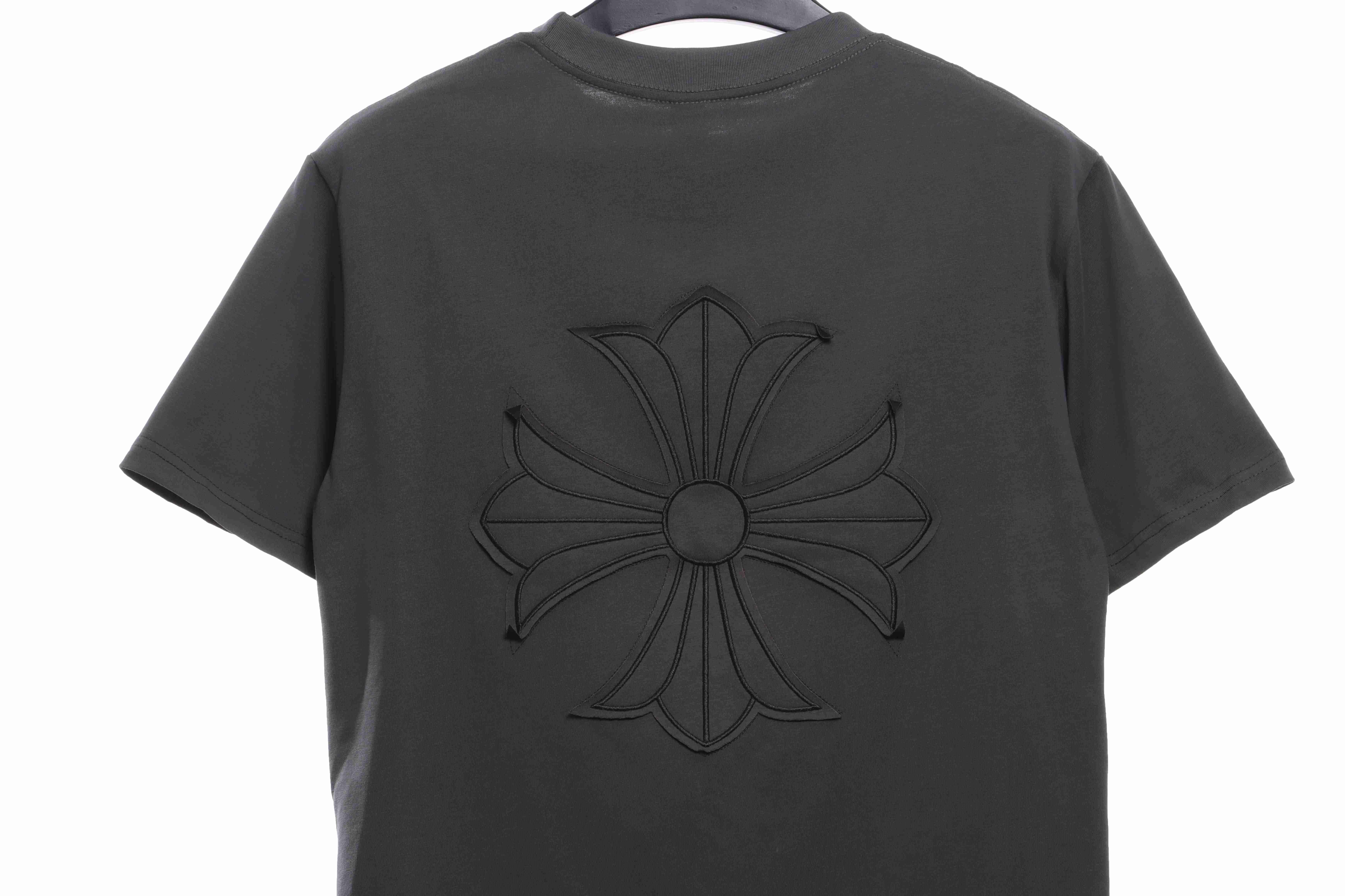 Chrome Hearts distressed cross logo short sleeves grey