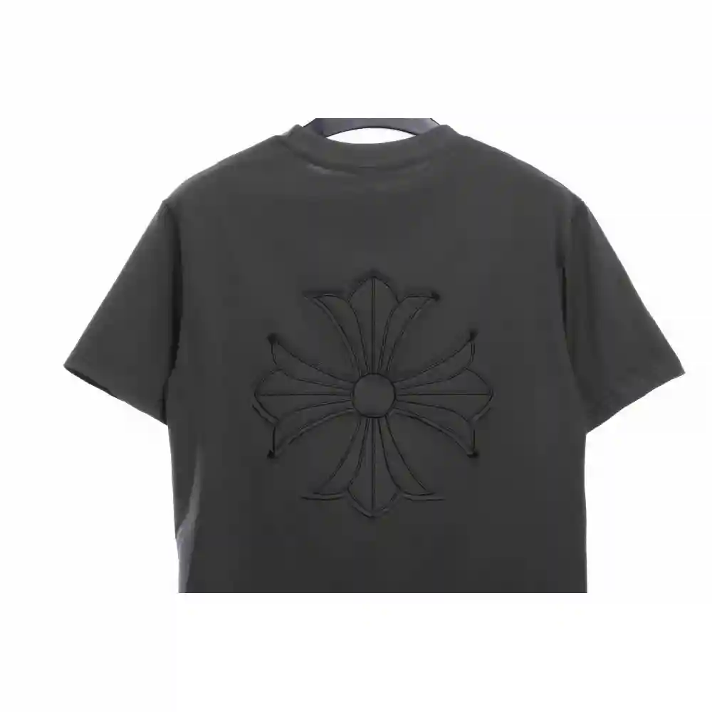 Chrome Hearts distressed cross logo short sleeves grey