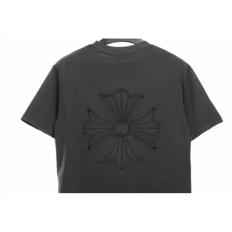 Chrome Hearts distressed cross logo short sleeves grey