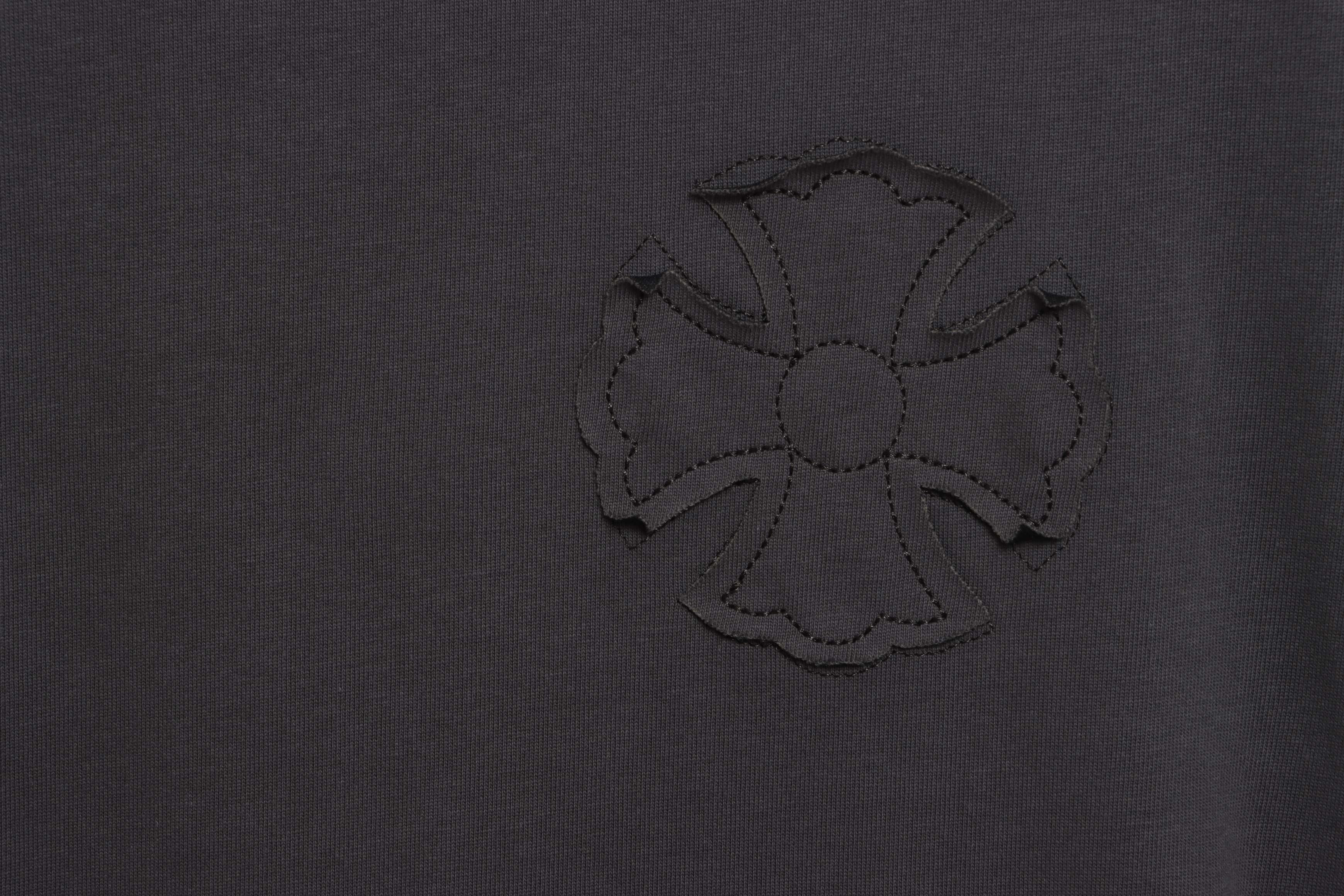 Chrome Hearts distressed cross logo short sleeves grey