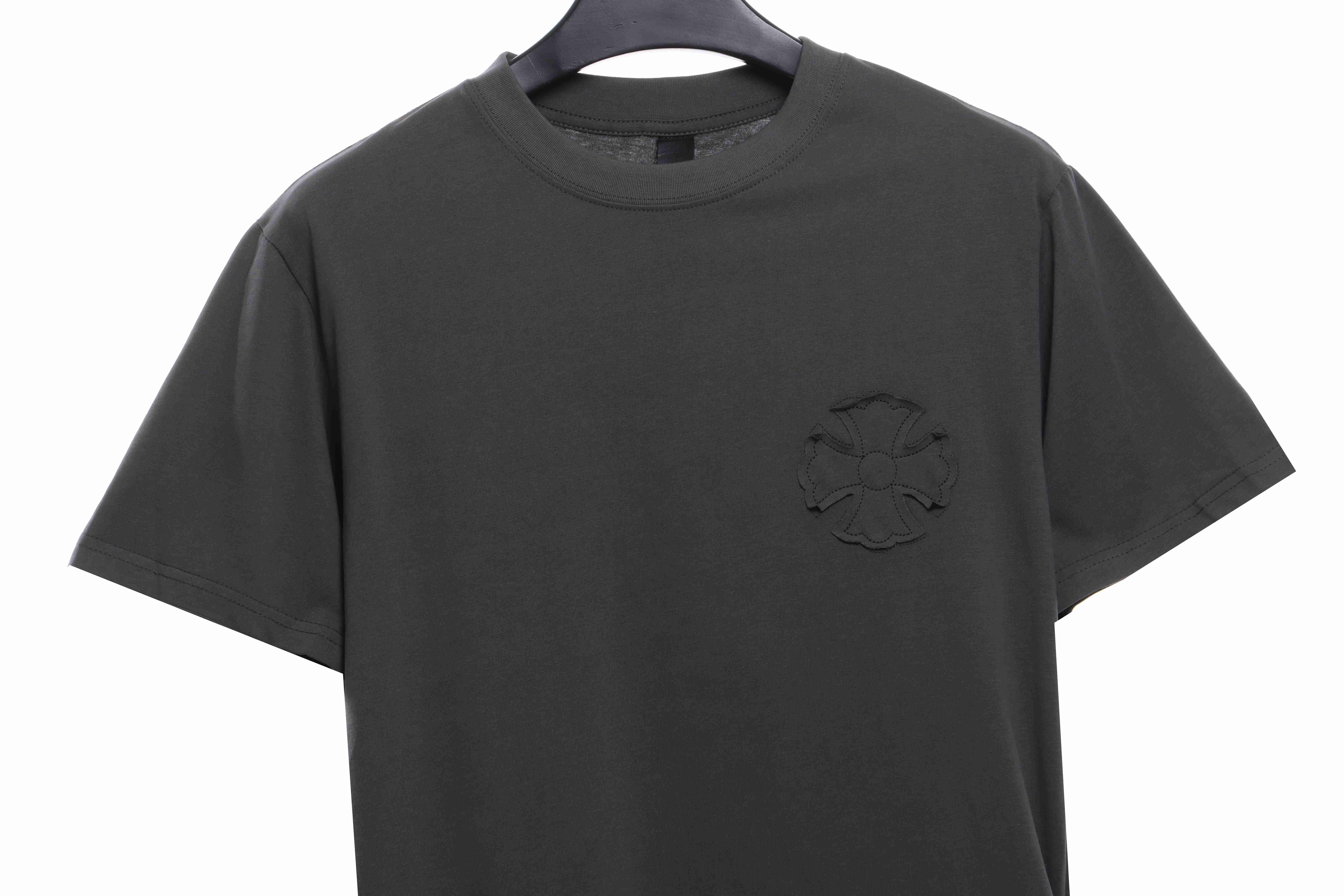 Chrome Hearts distressed cross logo short sleeves grey