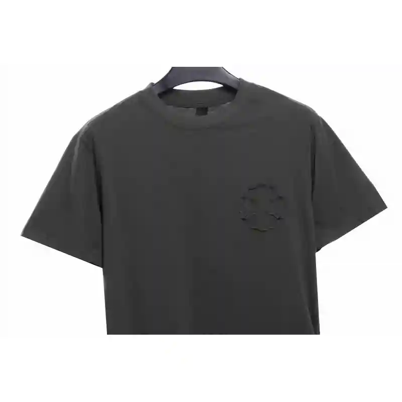 Chrome Hearts distressed cross logo short sleeves grey