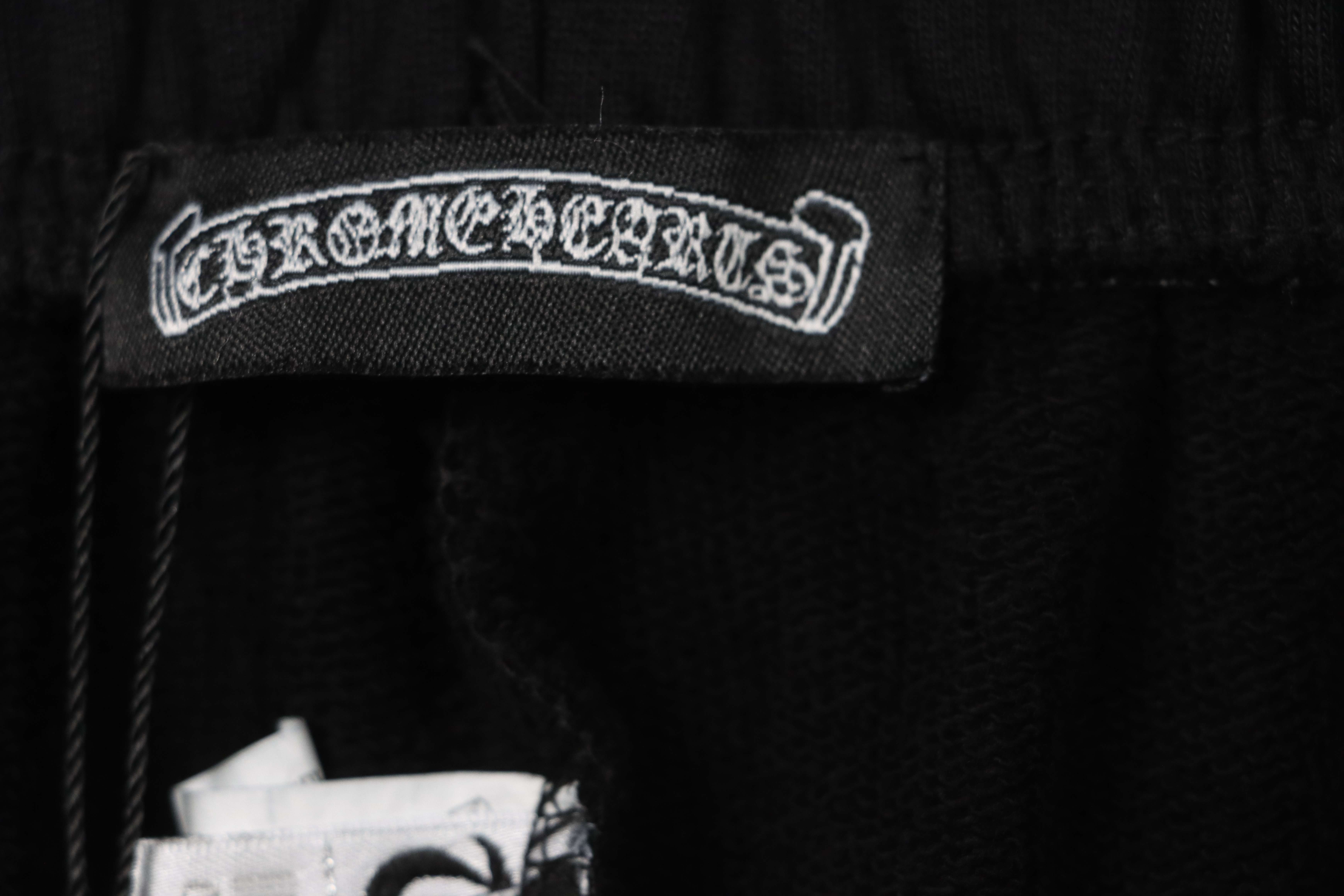 Chrome Hearts Distressed Patch Horseshoe Cross Shorts Black