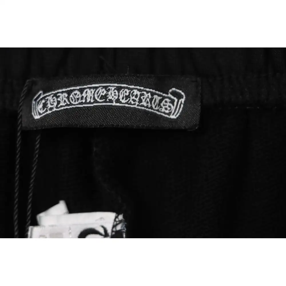 Chrome Hearts Distressed Patch Horseshoe Cross Shorts Black