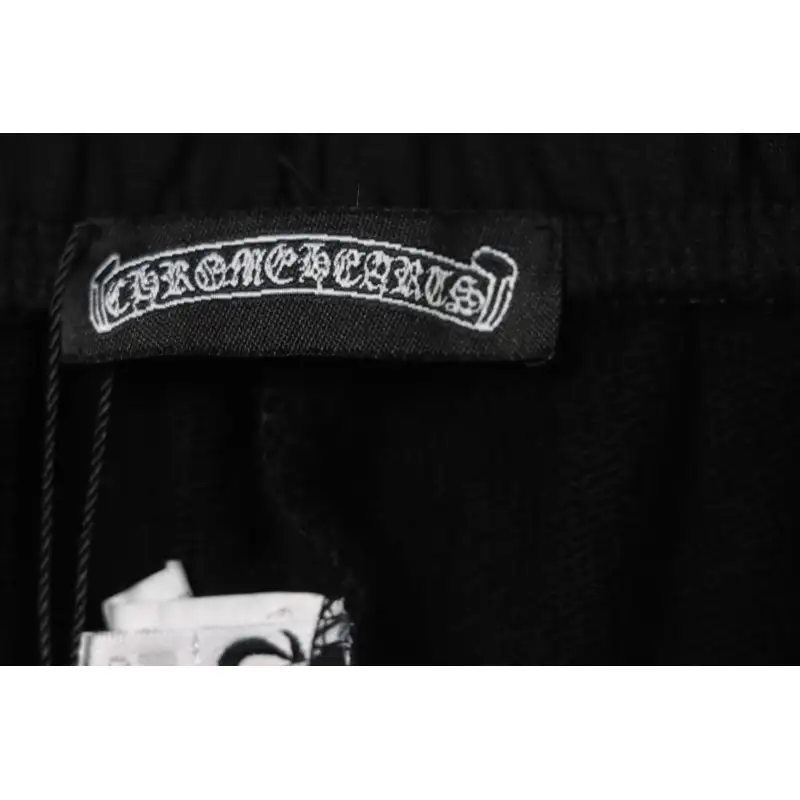 Chrome Hearts Distressed Patch Horseshoe Cross Shorts Black