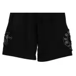 Chrome Hearts Distressed Patch Horseshoe Cross Shorts Black