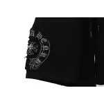 Chrome Hearts Distressed Patch Horseshoe Cross Shorts Black