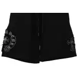 Chrome Hearts Distressed Patch Horseshoe Cross Shorts Black
