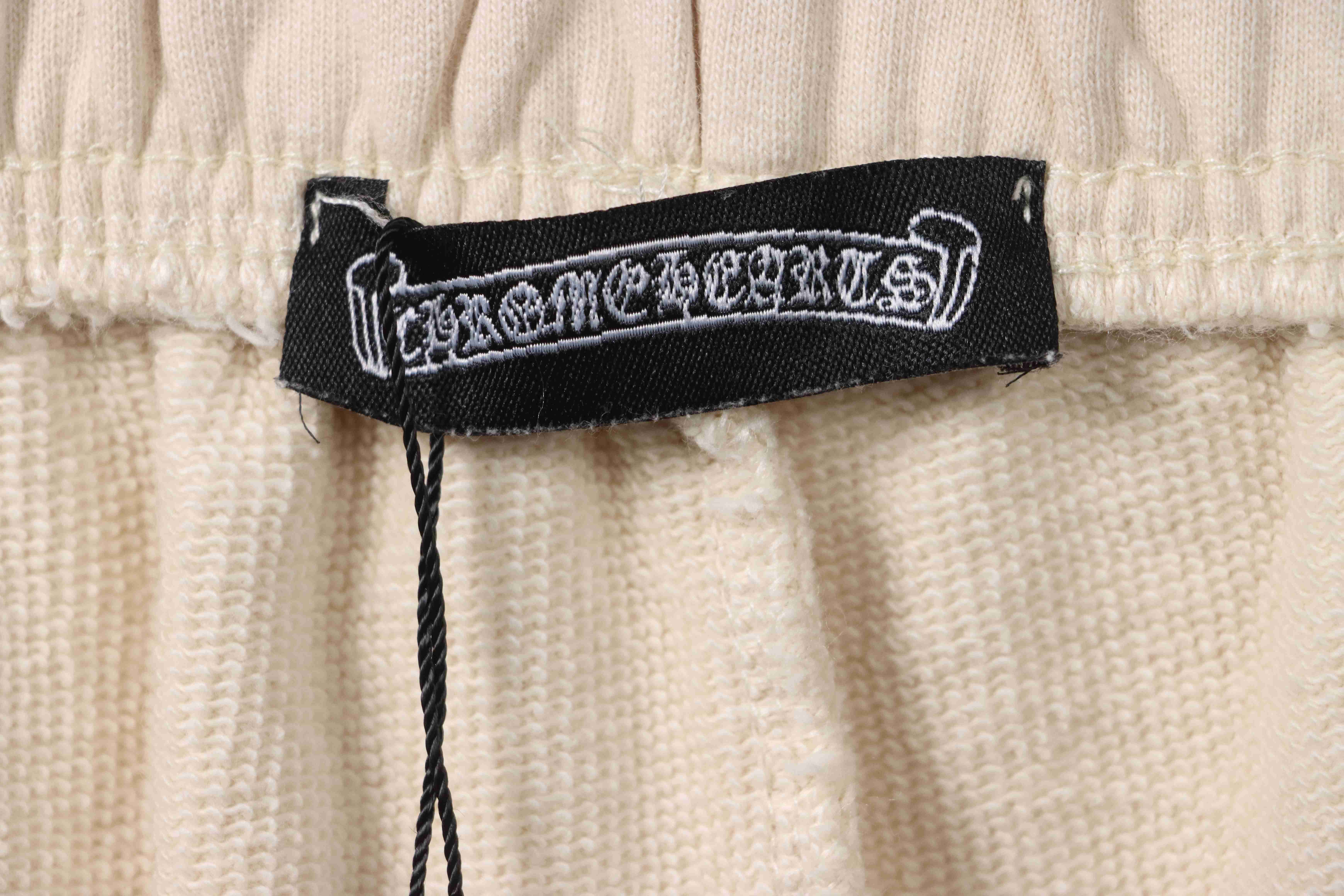 Chrome Hearts Distressed Patch Horseshoe Cross Shorts White
