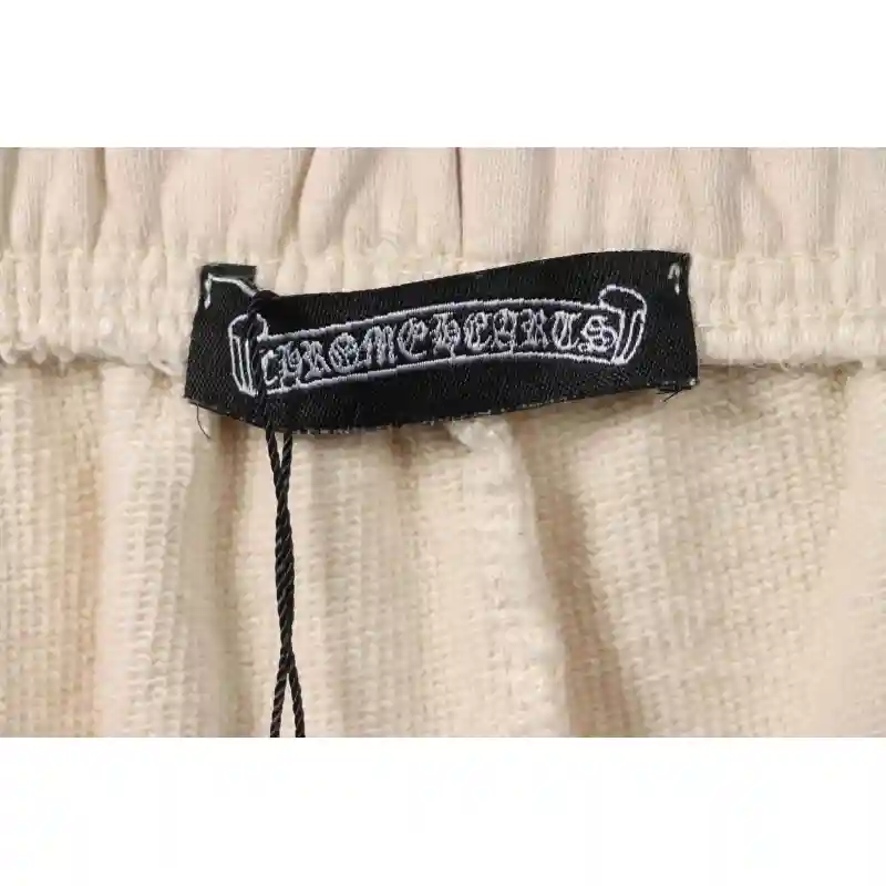 Chrome Hearts Distressed Patch Horseshoe Cross Shorts White