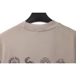 Chrome Hearts Distressed Washed Sanskrit Cross Short Sleeve Grey