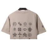 Chrome Hearts Distressed Washed Sanskrit Cross Short Sleeve Grey