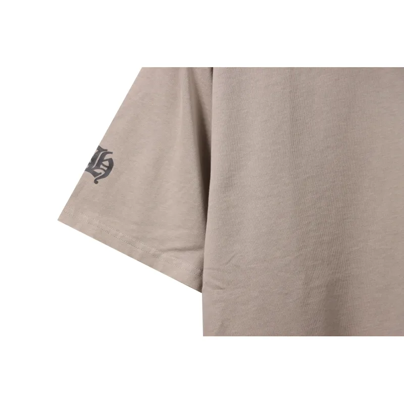 Chrome Hearts Distressed Washed Sanskrit Cross Short Sleeve Grey